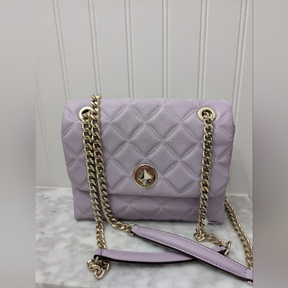 kate spade Handbags - Kate Spade Lilac Quilted Shoulder Bag with Silver Chain